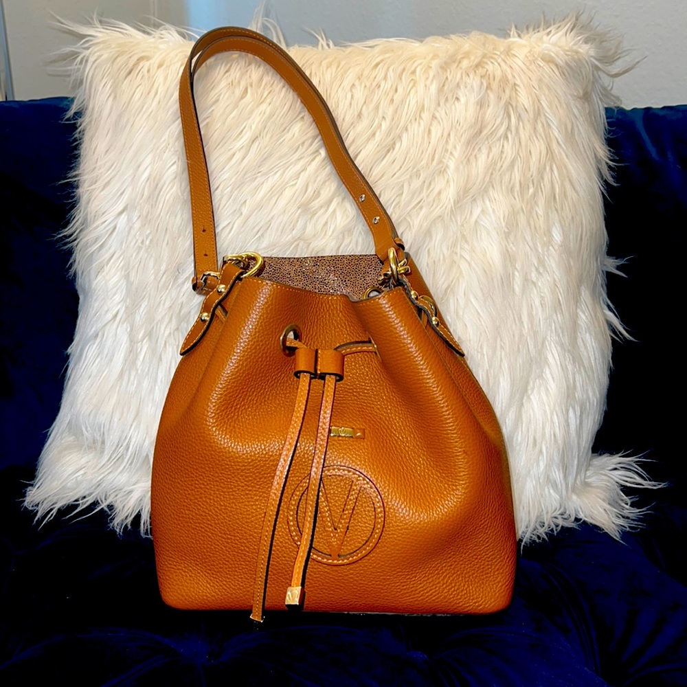 Valentino by Mario Valentino hobo cognac leather purse